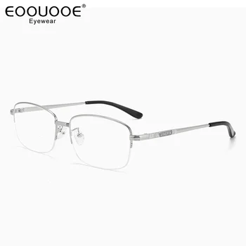 58mm Erkek Gözlük Çerçeve Metal Miyopi Yarım Gözlük Optik Reçete Altın Okuma İlerici Gözlük