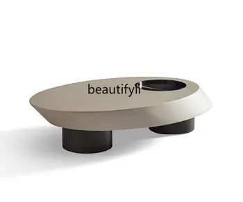 Italyan Minimalist Taş Plaka Küçük Daire oturma odası kahve sehpası Kombinasyonu Tasarım Özel Şekilli Sehpa