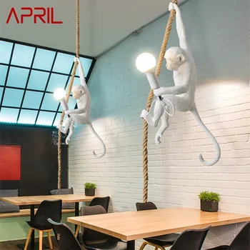 Nisan kolye ışıkları çağdaş yaratıcı roman maymun şekli dekoratif ev yemek odası için