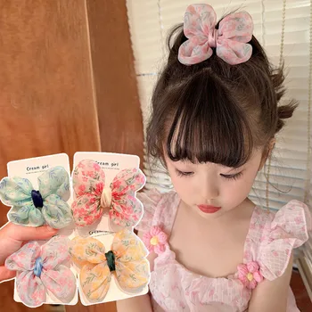 Tatlı İplik Yay saç aksesuarları Bebek Kızlar İçin Sevimli Prenses Çiçek Firkete Saç Halat At Kuyruğu Tutucu Tokalarım Scrunchies