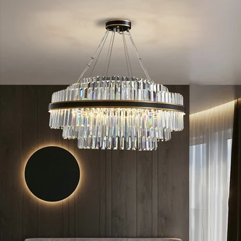 Yeni kristal avize oturma odası modern minimalist Amerikan yemek odası yatak odası ışık İskandinav dekoratif aydınlatma