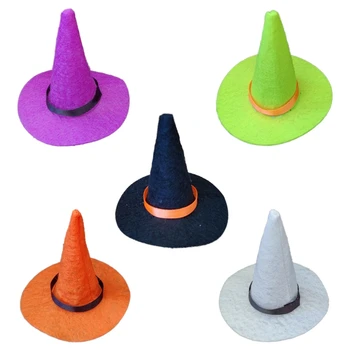 Zanaat Dıy Cadılar Bayramı malzemeleri için küçük cadı şapkaları Mini cadı şapkaları ve Mini süpürge